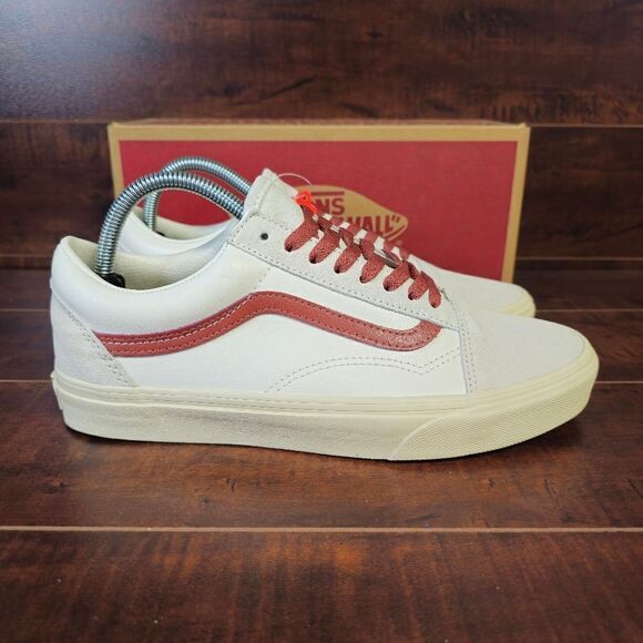 Vans Old Skool Vintage Pop Marshmallow Leather Sneakers Mens Size 8.5